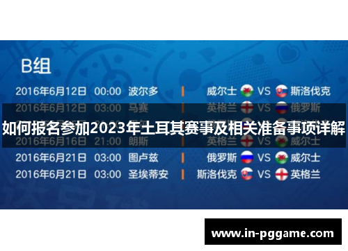 如何报名参加2023年土耳其赛事及相关准备事项详解